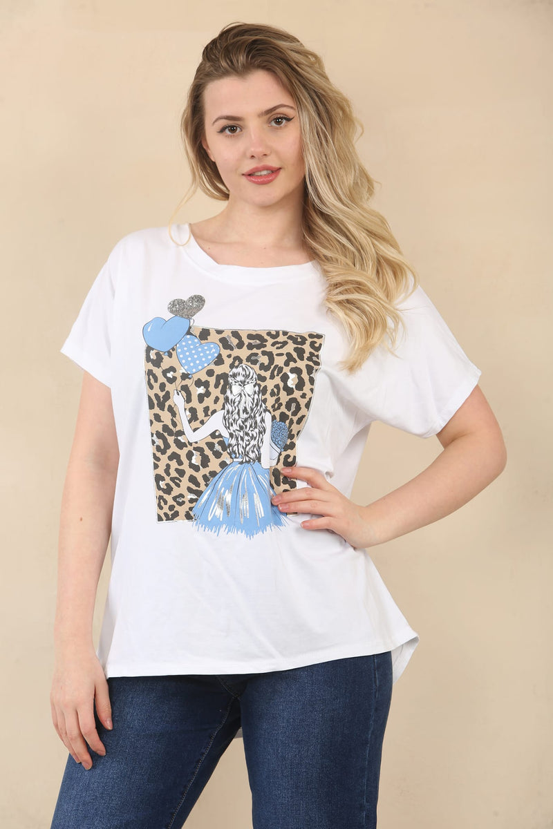 Leopard Lady Cotton T-Shirt Top - jqwholesale.com