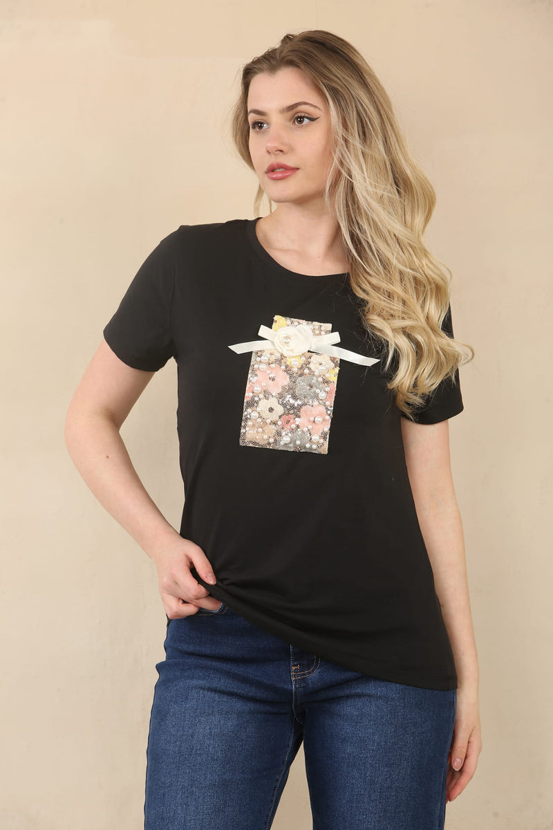 (2P.PACK) Pearl EDT Emb Cotton Top - jqwholesale.com