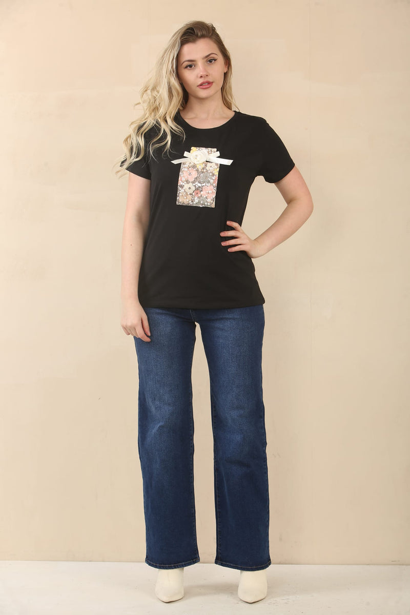 (2P.PACK) Pearl EDT Emb Cotton Top - jqwholesale.com