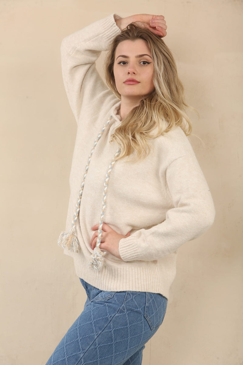 (2P.PACK) Tassel Soft Touch Hoodie Jumper - jqwholesale.com