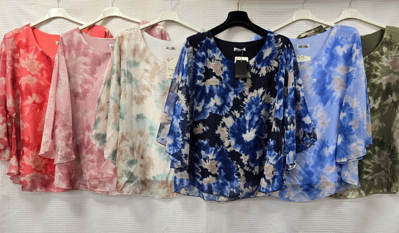 Tye Dye Silky Blouse - jqwholesale.com