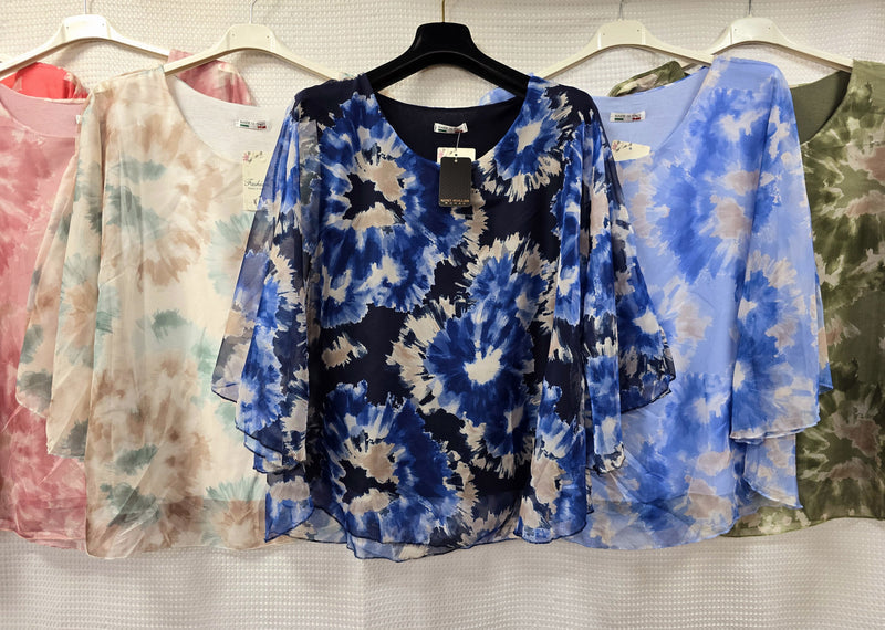 Tye Dye Silky Blouse - jqwholesale.com