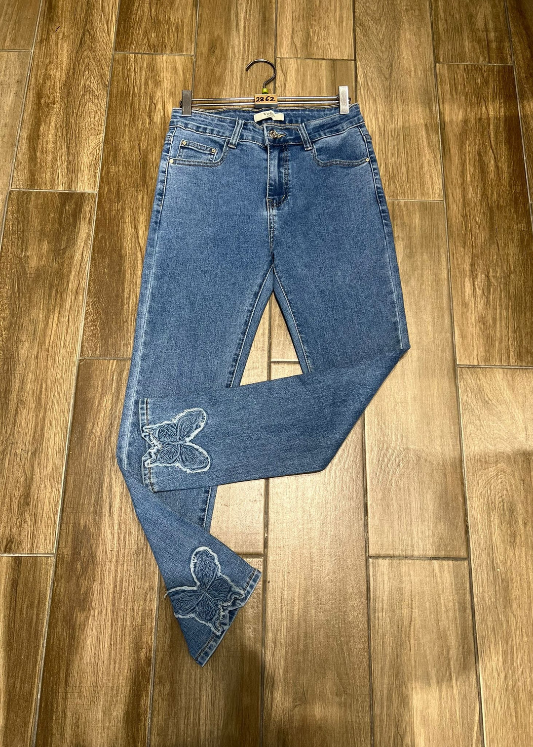 Vintage Butterfly Embellished Stretch Jeans (5P.PACK: UK8-16) - jqwholesale.com