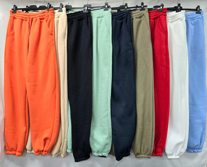 Cotton Heavy Quality Stretch Waist Jogging Bottom Trousers – One Size (UK 8-18) - jqwholesale.com