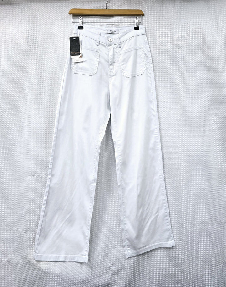 White 2 Front Pocket Wide Leg Stretch Jeans (5P.PACK: 8/10/12/14/16) - jqwholesale.com
