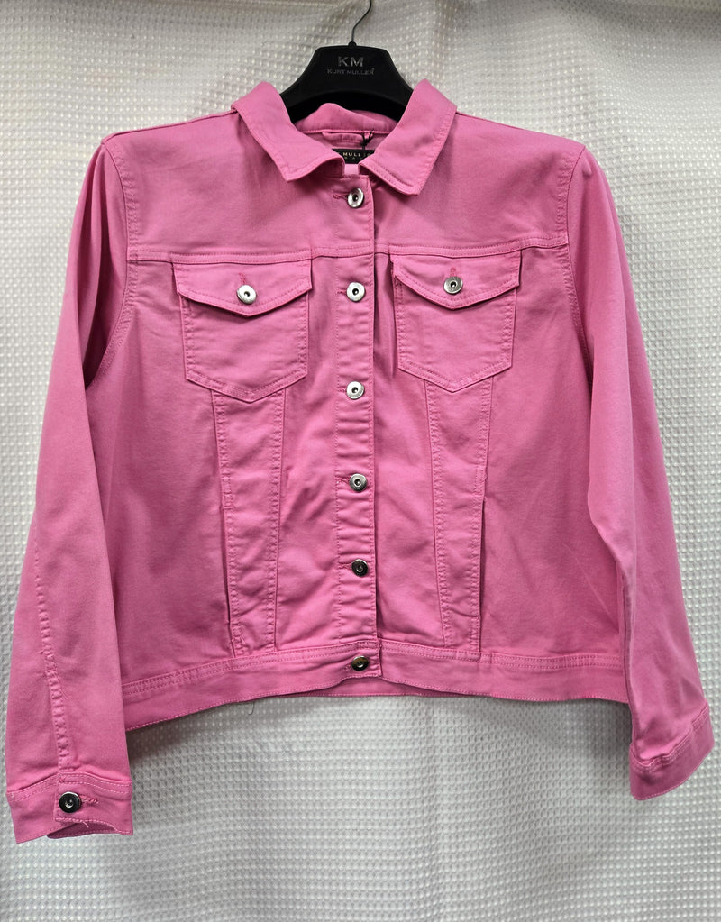 (7P.PACK) Pink Cosmo Washed Denim Cotton Stretch Jacket - jqwholesale.com
