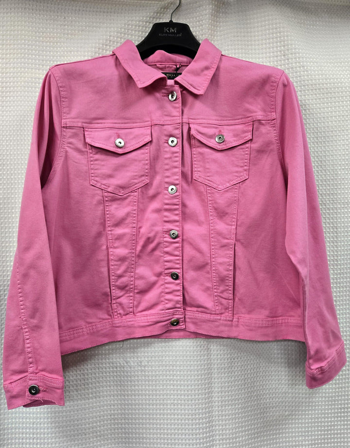 (7P.PACK) Pink Cosmo Washed Denim Cotton Stretch Jacket - jqwholesale.com
