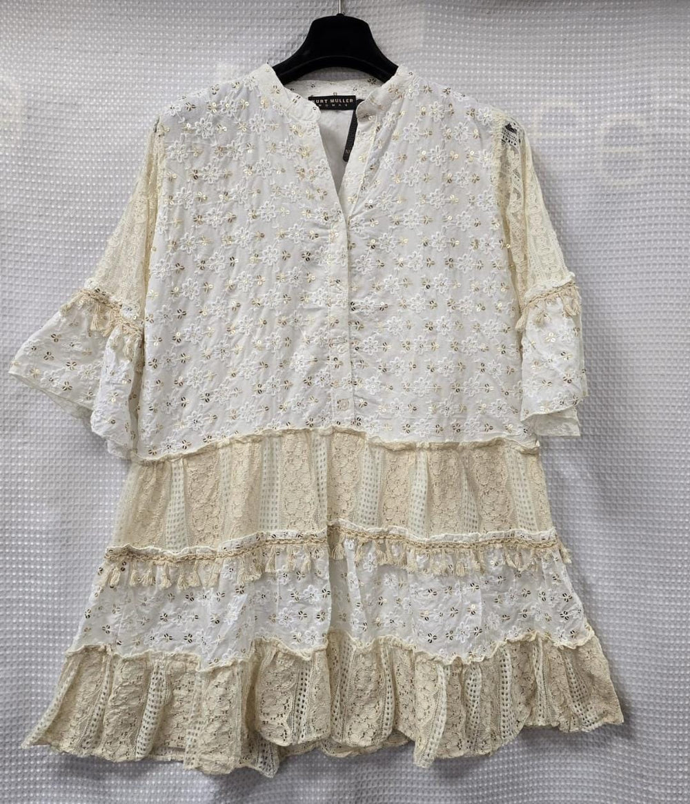 Gold Sequin Tiered Tunic Dress (2P.PACK) - jqwholesale.com