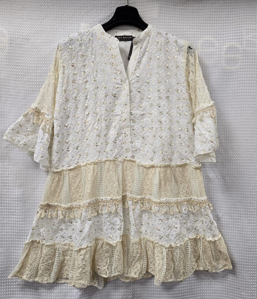 Gold Sequin Tiered Tunic Dress (2P.PACK) - jqwholesale.com