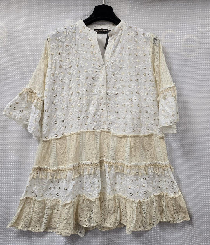 Gold Sequin Tiered Tunic Dress (2P.PACK) - jqwholesale.com