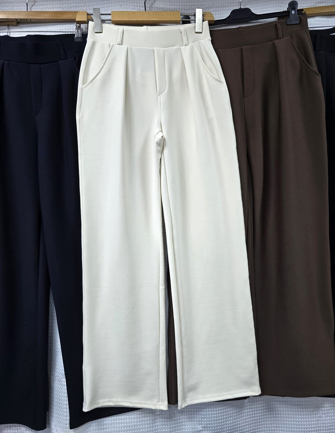Wide Leg Bi Stretch Elasticated Stretch Trousers (12p.pack) - jqwholesale.com