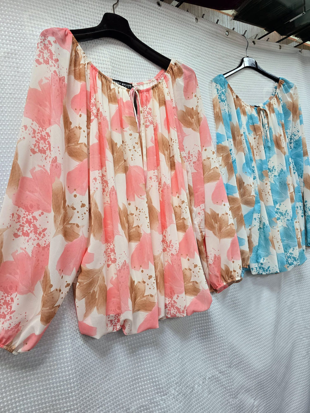Spring Flower Bardot Bubble Hem Blouse - jqwholesale.com