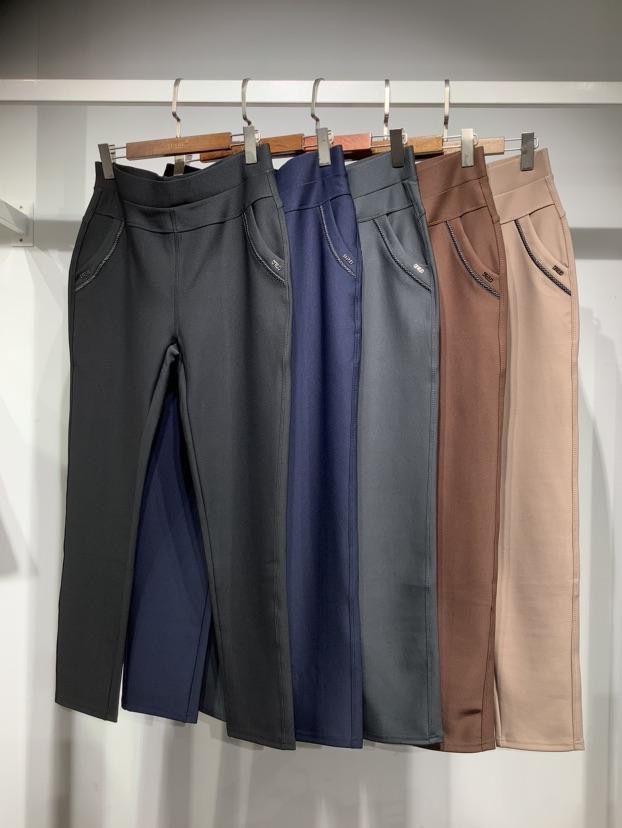 PLUS SIZE Stretch 2 Pocket Detail Scuba Trousers (4P.PACK) - jqwholesale.com