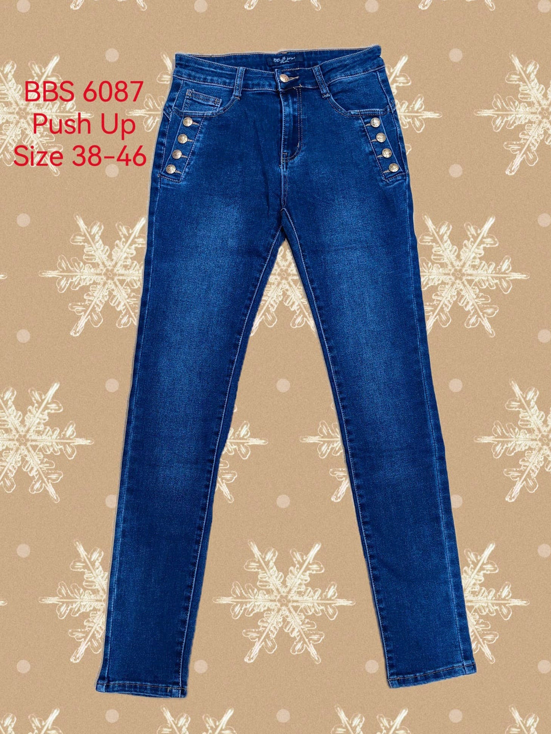 Gold Side Button Slim Fit Stretch jeans (5P.PACK) - jqwholesale.com