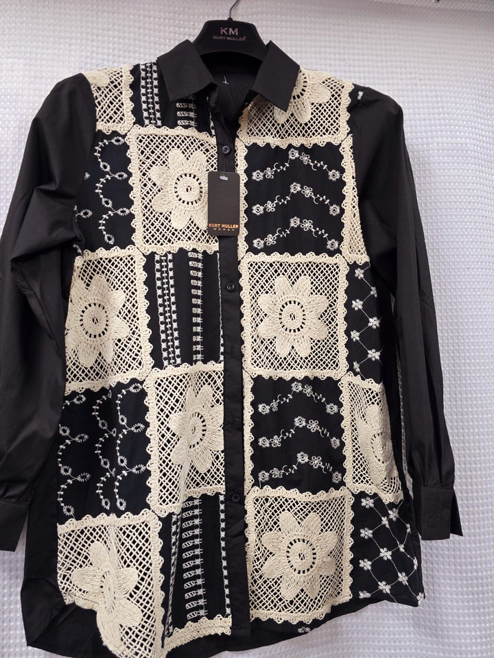 Sunflower Anglais Crochet Cotton Pure Shirt (2P. PACK) - jqwholesale.com