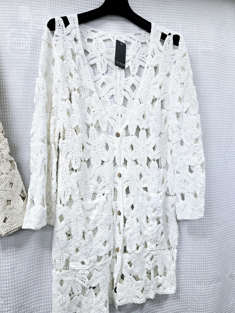 Long Crochet Cotton 2 Pocket Cardigan (2P.PACK) - jqwholesale.com