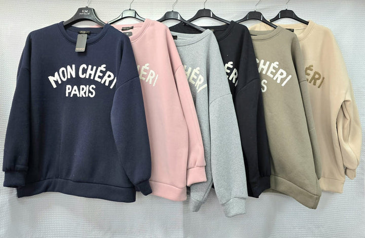 Mon Cheri Paris Cotton Sweat Top - jqwholesale.com