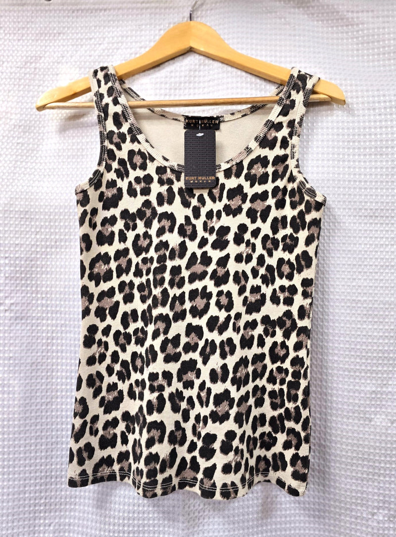 Leopard Cotton Ribbed Vest (2P.PACK)