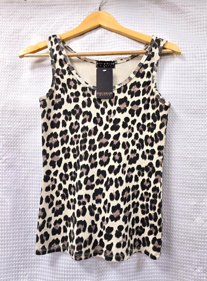 Leopard Cotton Ribbed Vest (2P.PACK)