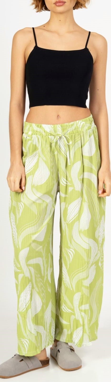 Wave Plisse Wide Leg Elasticated Trousers (12P.PACK) - jqwholesale.com
