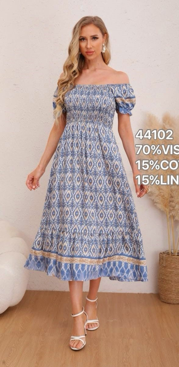 Ria Rouched Chest Maxi Dress (3P.PACK) - jqwholesale.com
