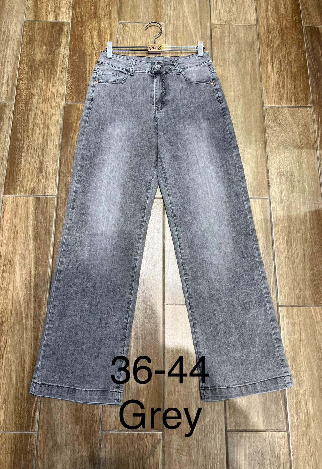 GREY DENIM WIDE LEG VOGGO JEANS (5P.PACK) - jqwholesale.com