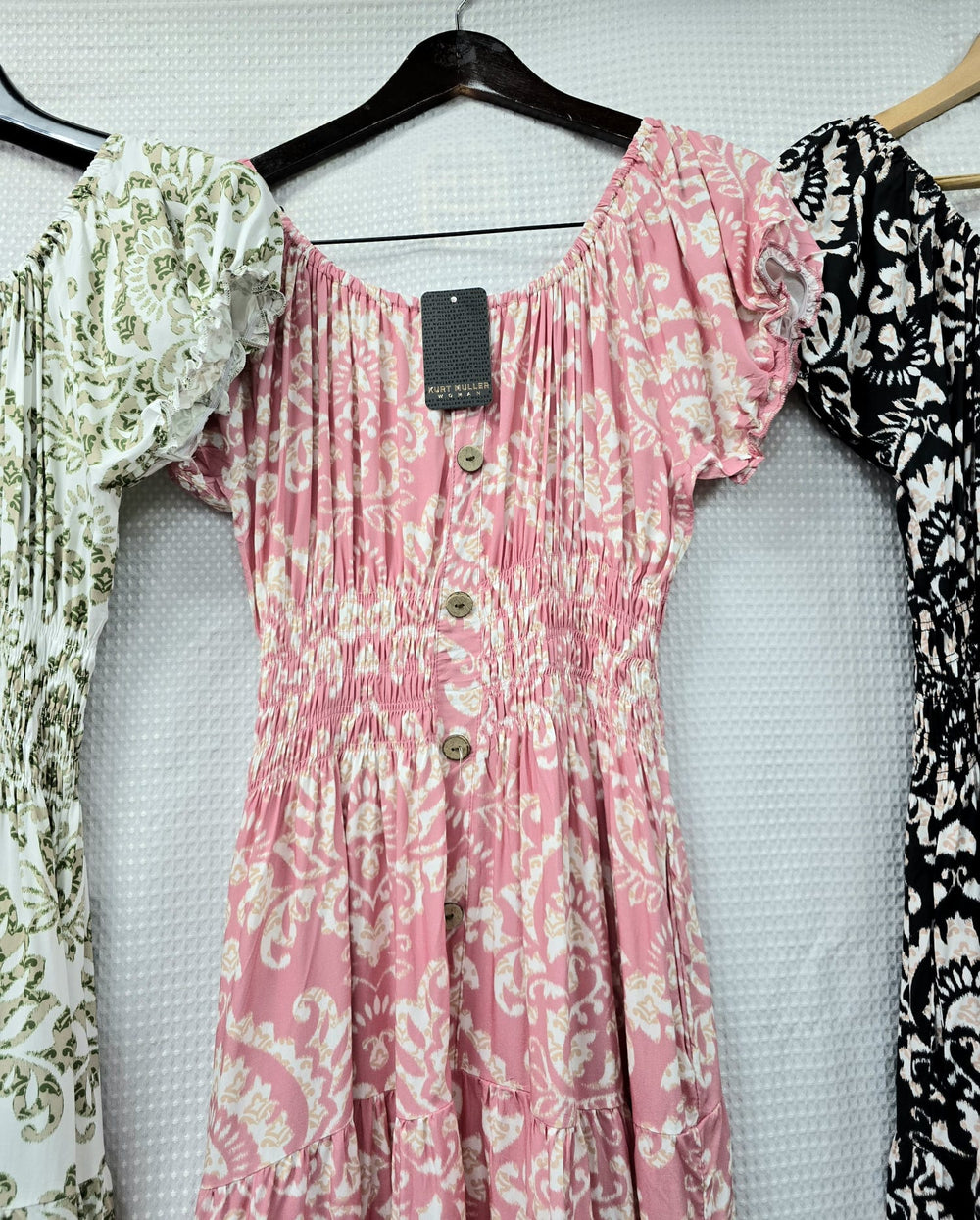 Paisley Print Bardot Midi Dress (2P.PACK) - jqwholesale.com