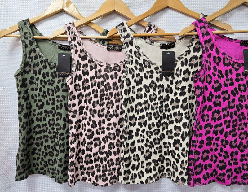 Leopard Cotton Ribbed Vest (2P.PACK) - jqwholesale.com