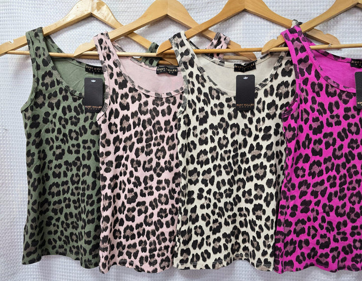 Leopard Cotton Ribbed Vest (2P.PACK) - jqwholesale.com