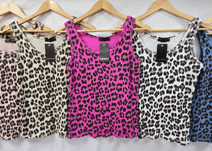 Leopard Cotton Ribbed Vest (2P.PACK) - jqwholesale.com