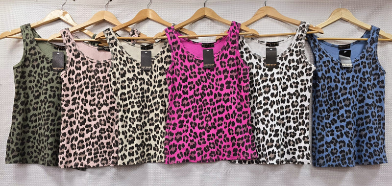 Leopard Cotton Ribbed Vest (2P.PACK) - jqwholesale.com