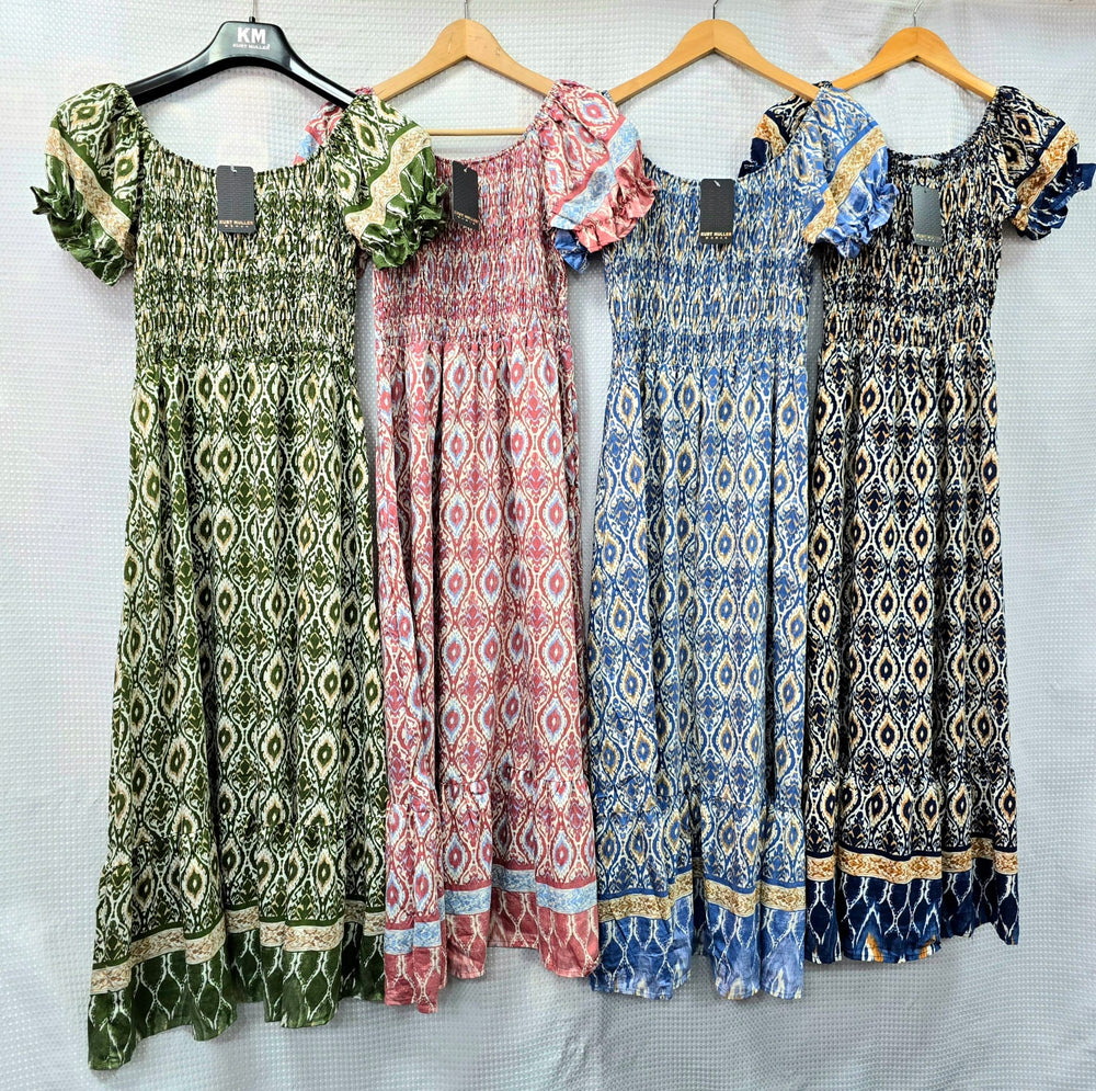 Ria Rouched Chest Maxi Dress (3P.PACK) - jqwholesale.com
