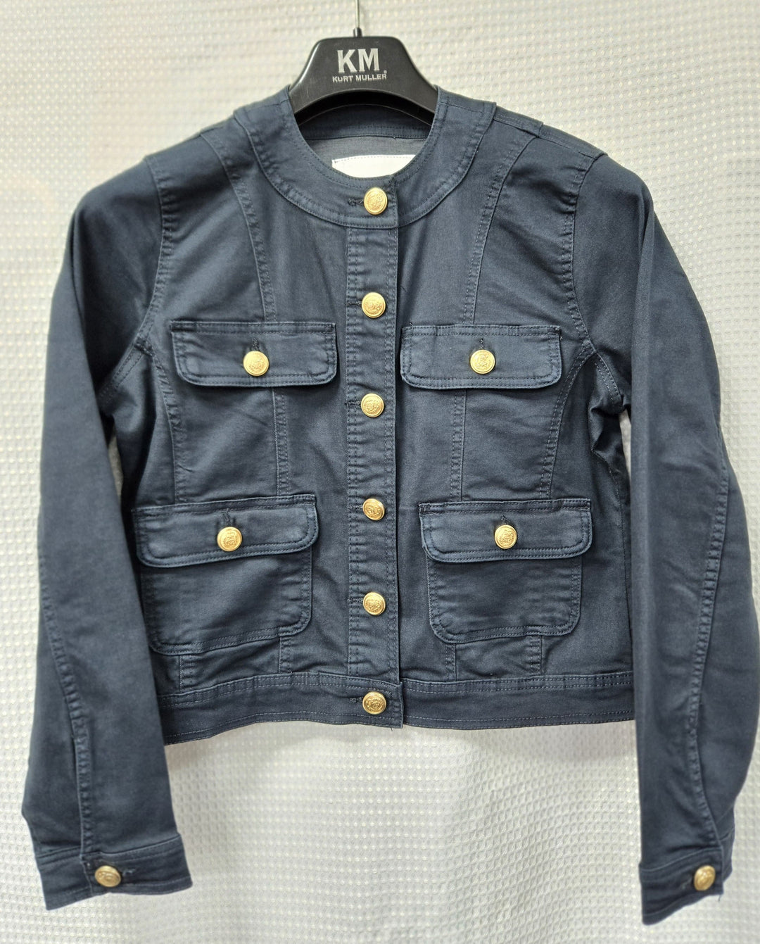 Gold Button Mandarin Cotton Stretch Jacket (10P.PACK) - jqwholesale.com