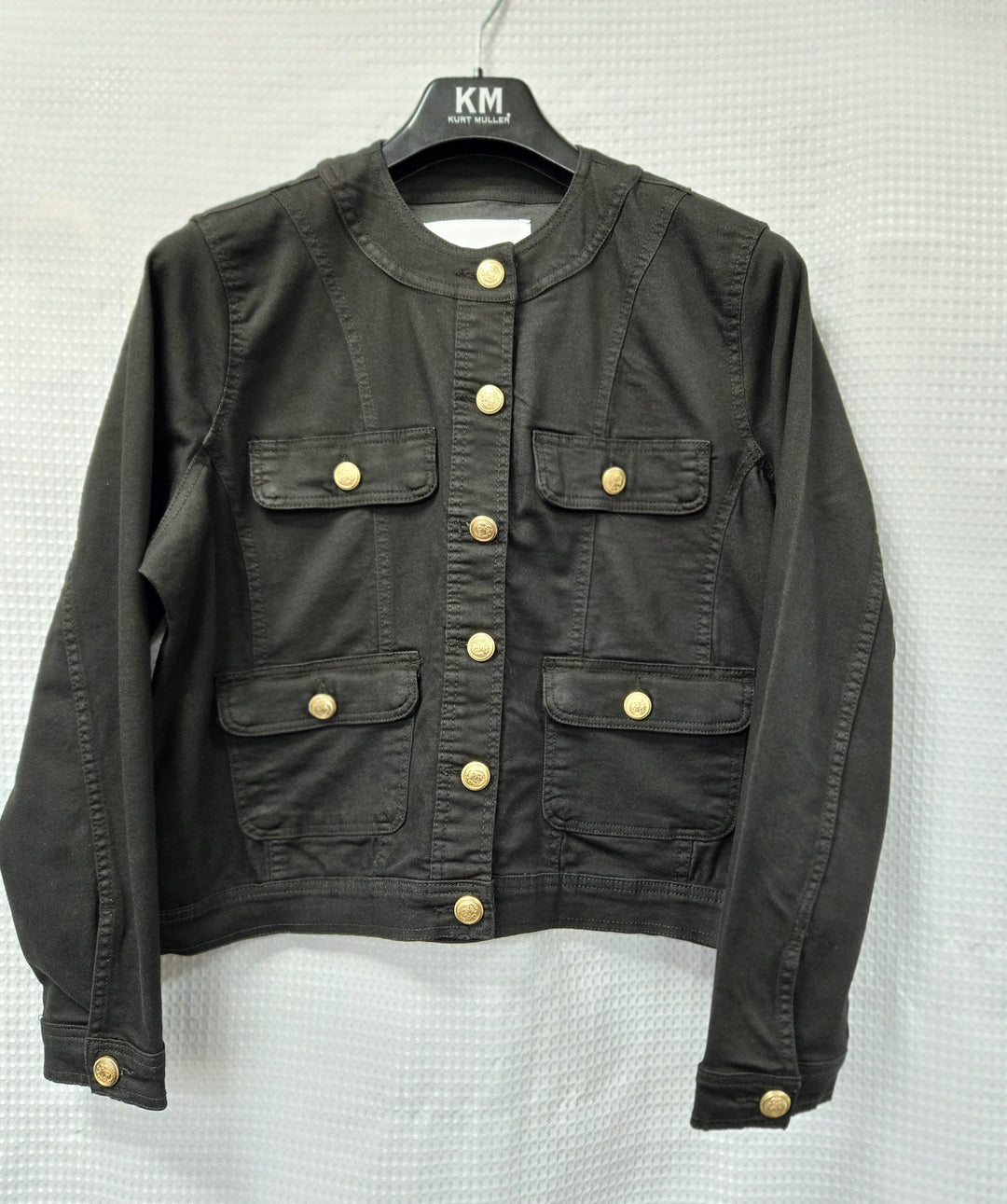 Gold Button Mandarin Cotton Stretch Jacket (10P.PACK) - jqwholesale.com