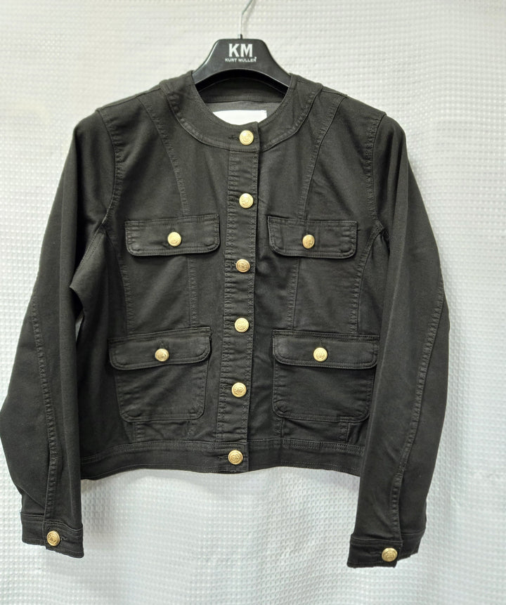 Gold Button Mandarin Cotton Stretch Jacket (10P.PACK) - jqwholesale.com