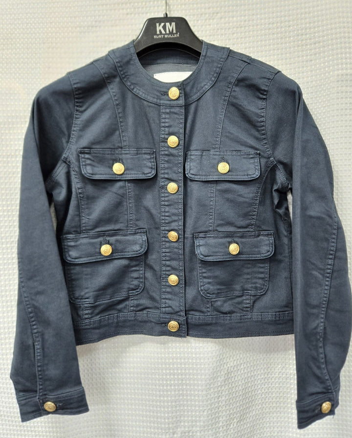 Gold Button Mandarin Cotton Stretch Jacket (6P.PACK) - jqwholesale.com