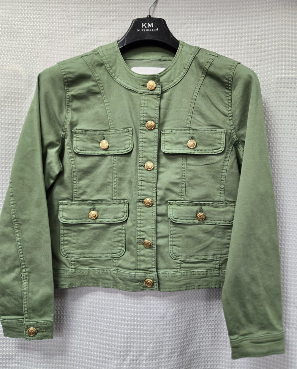 Gold Button Mandarin Cotton Stretch Jacket (10P.PACK) - jqwholesale.com