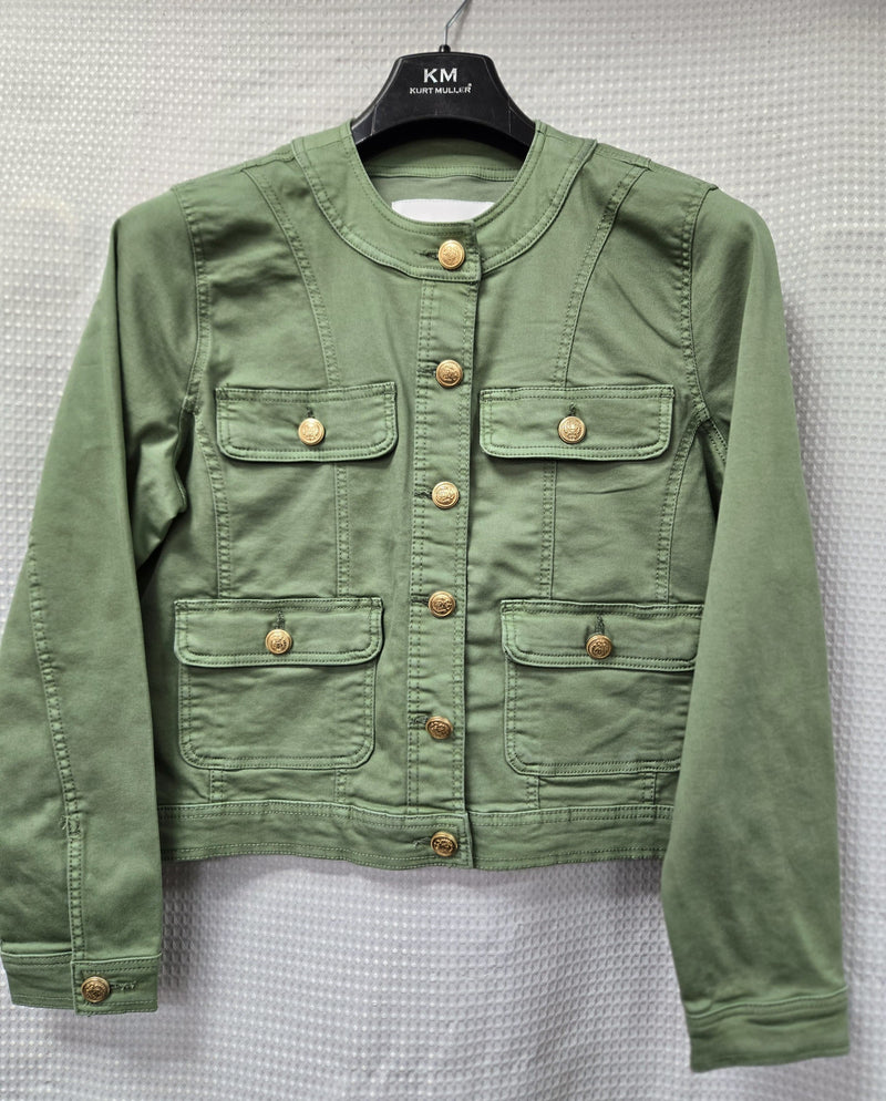 Gold Button Mandarin Cotton Stretch Jacket (6P.PACK) - jqwholesale.com