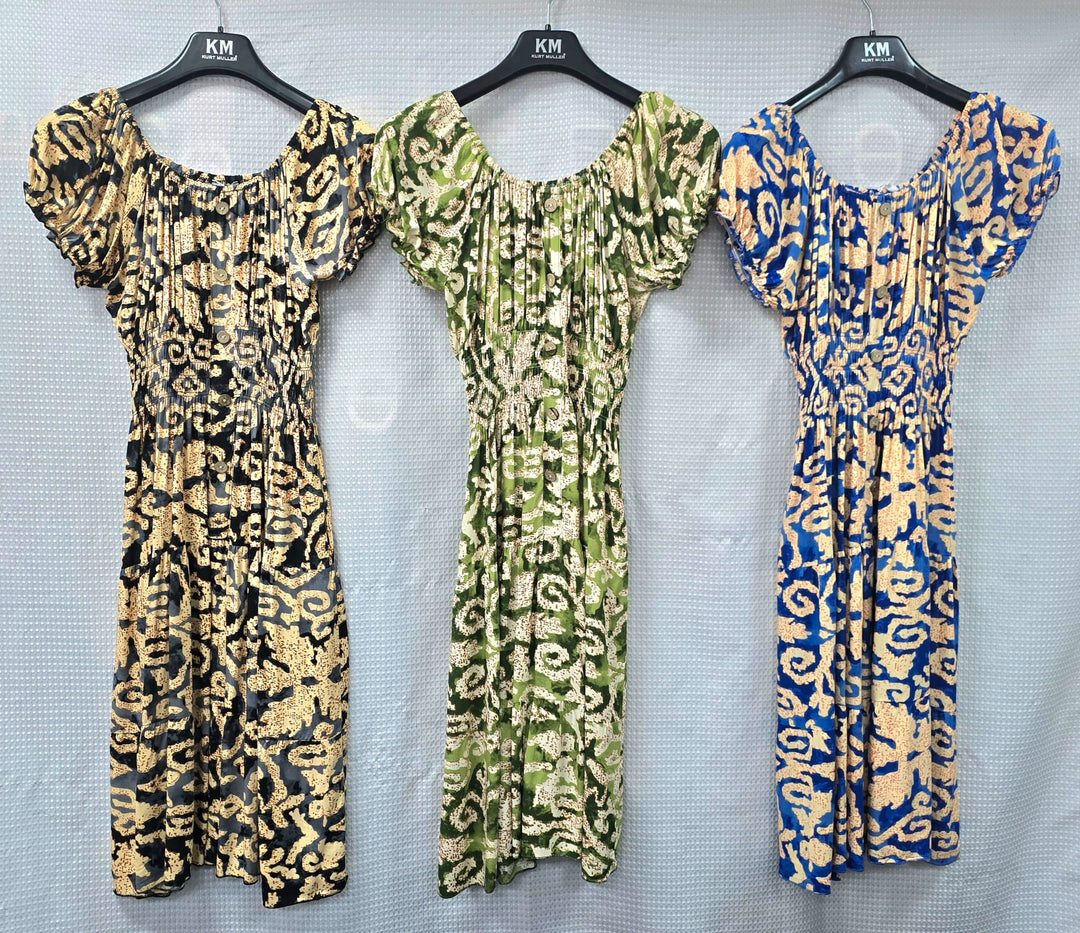 Tonal Leopard Bardot Midi Dress (2P.PACK) - jqwholesale.com