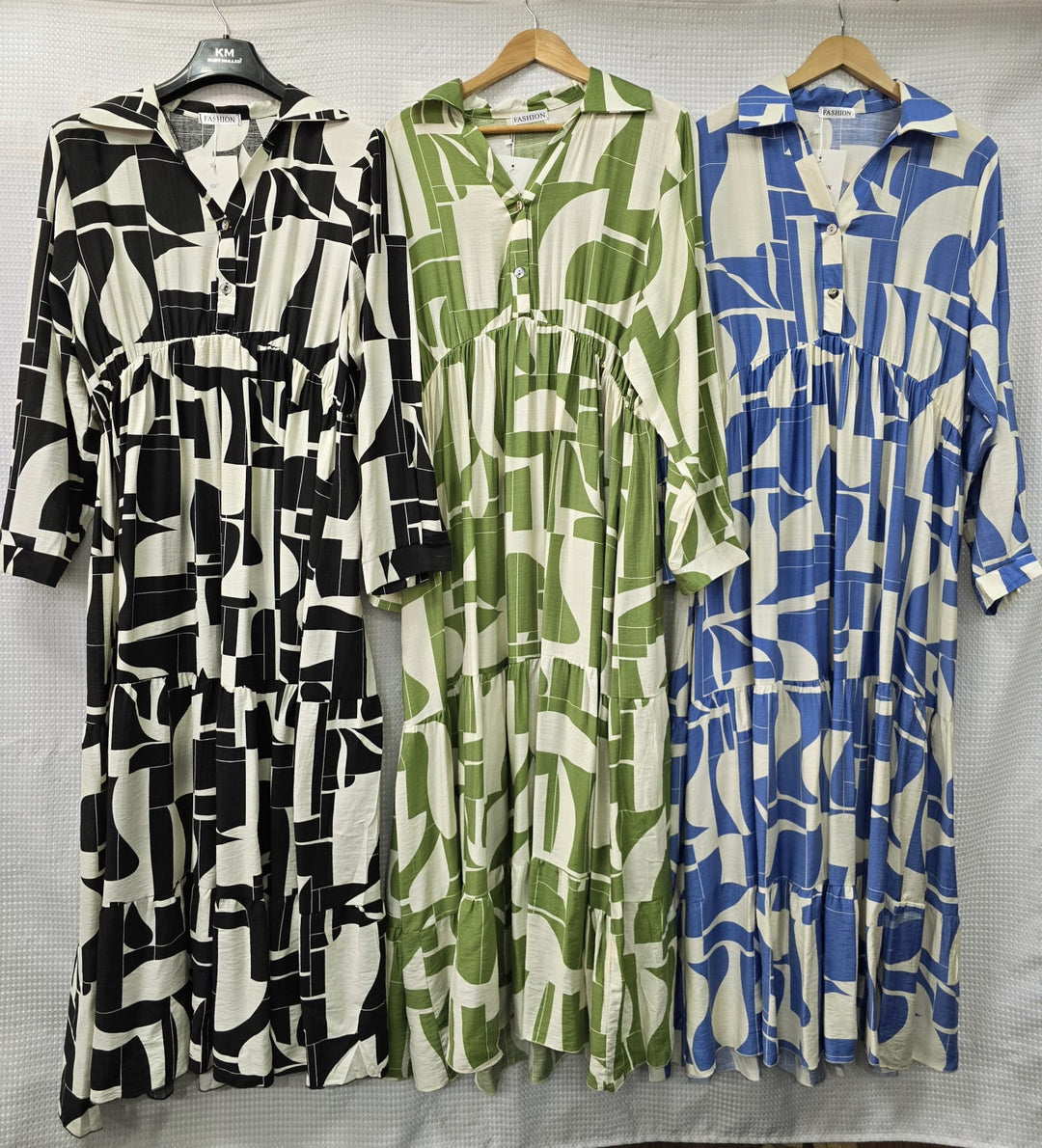 Riona Button Collar Neck Maxi Dress (2P.PACK) - jqwholesale.com