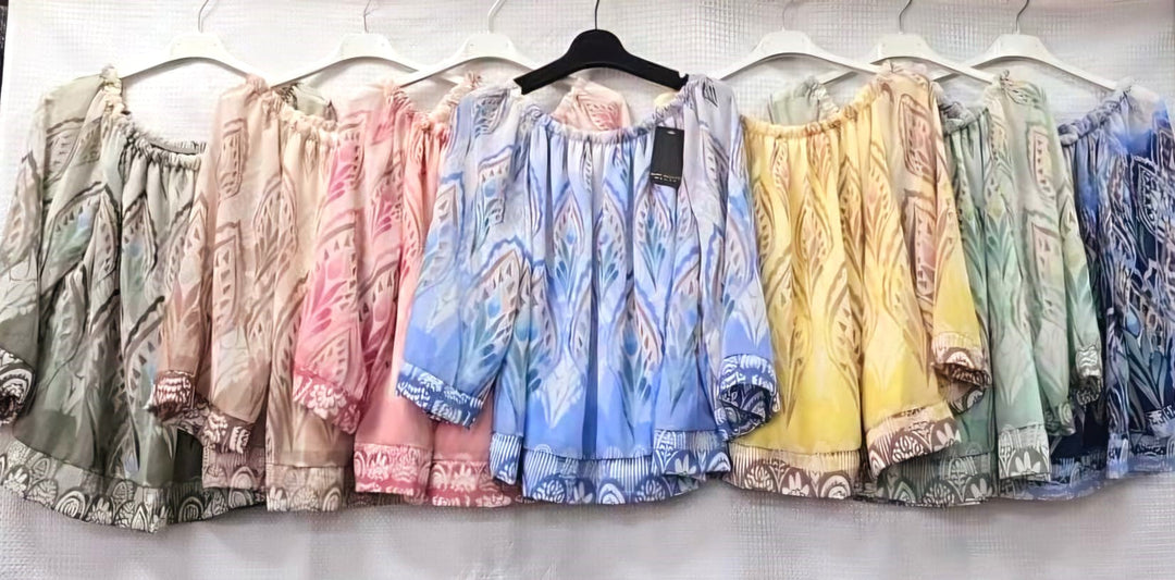 Bardot Tonal Print Blouse (2P.PACK) - jqwholesale.com