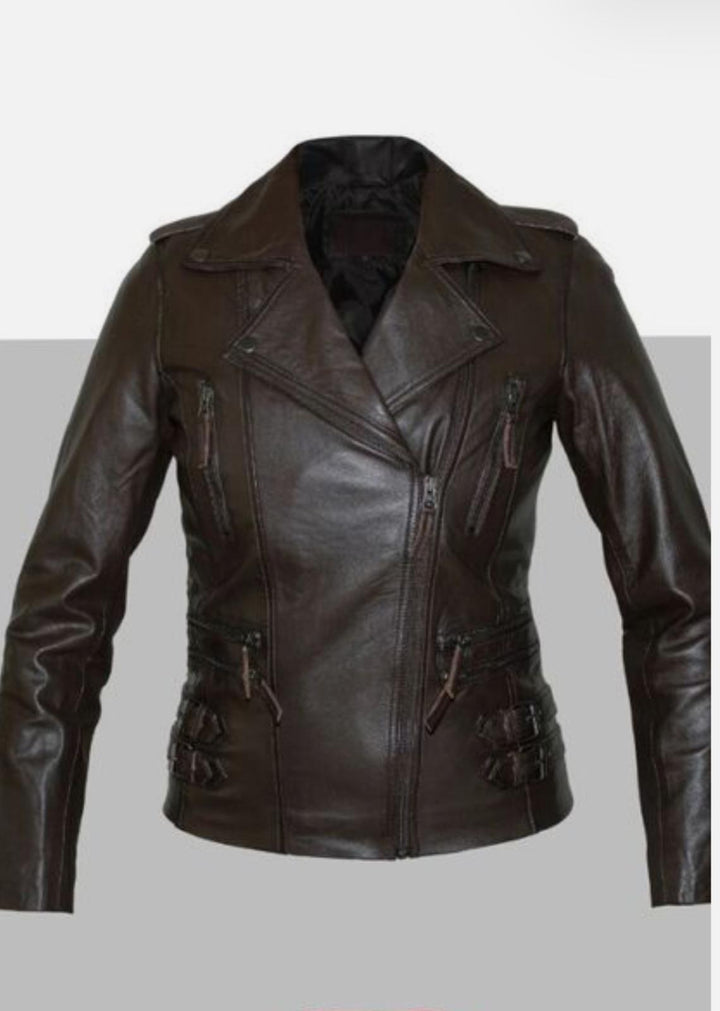 Real Leather Biker Style Jacket - jqwholesale.com