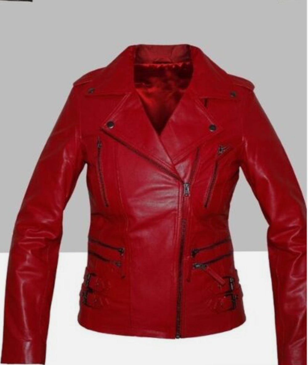 Real Leather Biker Style Jacket - jqwholesale.com