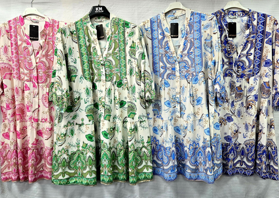 Baroque Print Smock Tunic Dress (2P.PACK) - jqwholesale.com