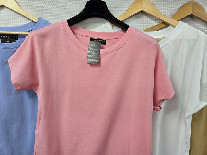 Plain High Low Cotton T-shirt Top (2P.PACK) - jqwholesale.com