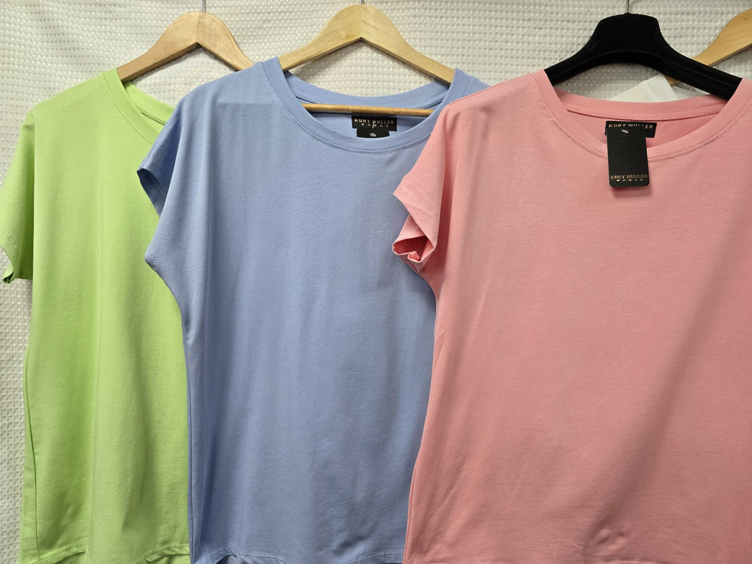 Plain High Low Cotton T-shirt Top (2P.PACK) - jqwholesale.com