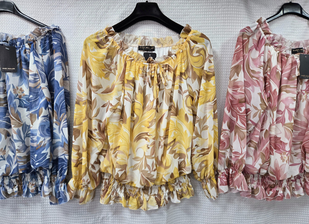 Fleur Ruffle Bardot Blouse (2P.PACK) - jqwholesale.com