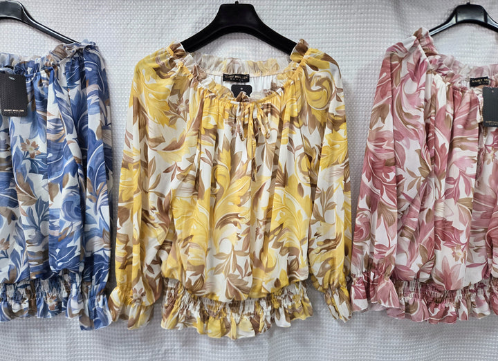 Fleur Ruffle Bardot Blouse (2P.PACK) - jqwholesale.com
