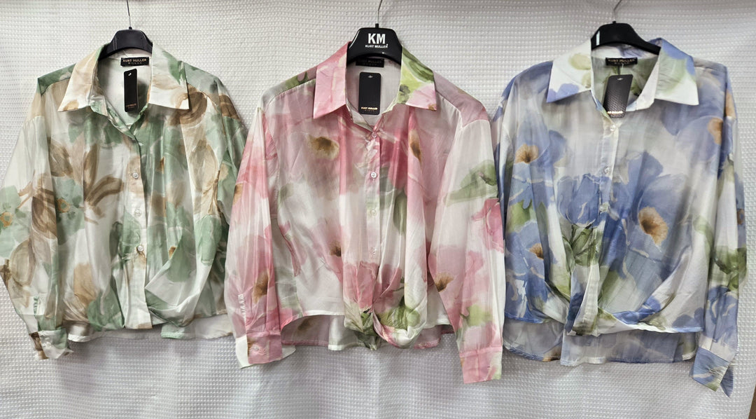 Floral Tencel Tie Blouse - jqwholesale.com