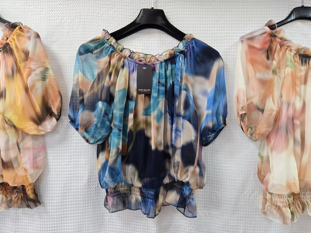 Floral Bardot Short Sleeve Blouse (2P.PACK) - jqwholesale.com